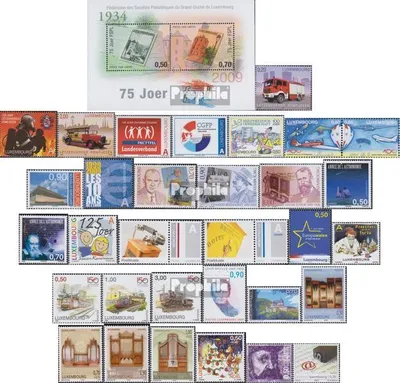 Produktbild von Briefmarken Luxemburg 2009 Mi 1818-1851 (kompl.Ausg.) Jahrgang 2009 komplett postfrisch Nationaler Feuerwehrverband