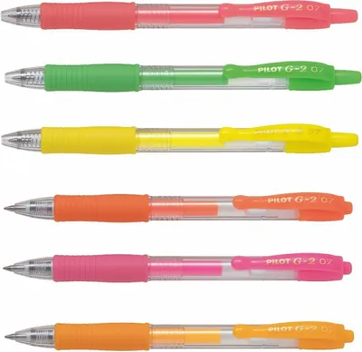 Produktbild von Pilot G2-07 - 6er-Set neonrot, -grün, -gelb, -orange, -pink, -apricot