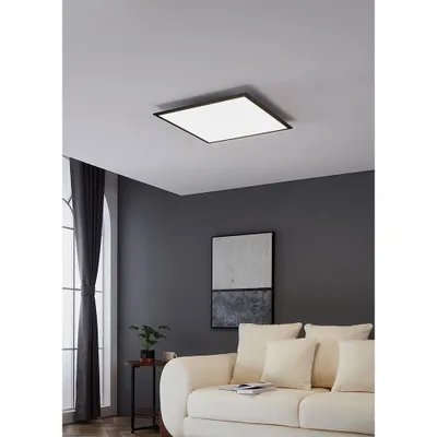 Produktbild von Eglo LED Smart+ Aufbaupanel Crosslink-Z Schwarz 60x60cm 33W 4100lm CCT 2700K-6500K Dimmbar App Google Alexa Bluetooth ZigBee