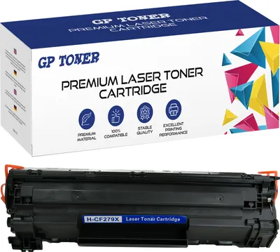 A toner cartridge and its packaging are shown against a white background.