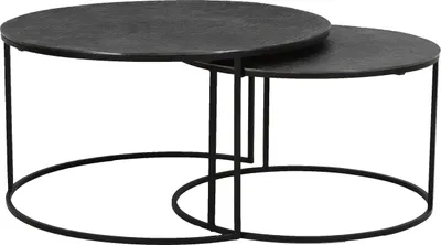 Produktbild von Light & Living - Couchtisch RENGO - Ø76x41cm - Schwarz - 2er-Set