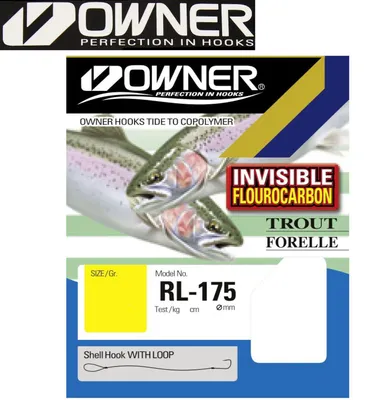 Produktbild von Owner Forellehaken Fluorocarbon blau 60cm - 7 gebundene Angelhaken, Gr./Durchmesser/Tragkraft:Gr. 10 /4.7kg /0.22mm