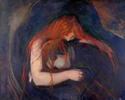 Produktbild von Edvard Munch Kunstdruck Bild - Vampir, 1895 (40 x 50 cm)