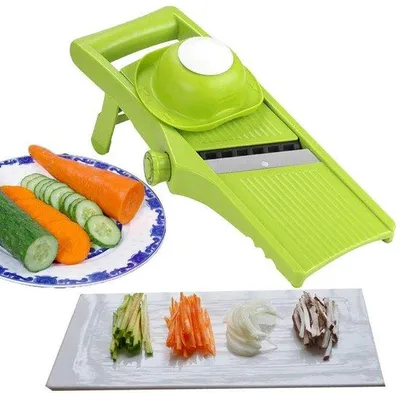Produktbild von Manuelle Lebensmittelschneider – 3-in-1-Gemüseschneider – Einstellbare Leistung – Gemüseschneider für Kartoffeln – Professionelle Gemüseraspel