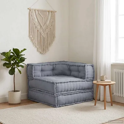 Produktbild von vidaXL Modulare Sofagarnitur Stoff Grau 70 x 70 x 56 cm
