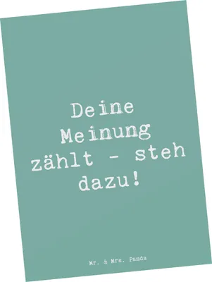Produktbild von Mr. & Mrs. Panda Postkarte Spruch Mutig zu Meinungen - Meeresbrise - Geschenk, Trost, Ermutigung, steh dazu, liebevoll handgefertigt, Vertrauem, für Mutmacher, Postkarten