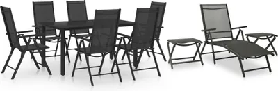 Image de The Living Store Ensemble de jardin 10 pièces noir et anthracite