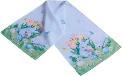 Produktbild von Tischläufer TORA Osterhasen & Tulpen Druck Polyester 40 x 140 cm