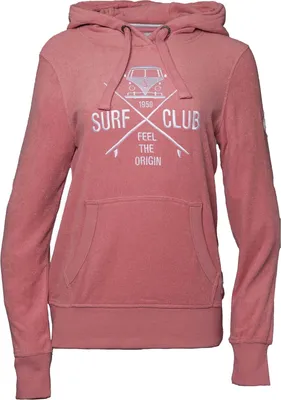 Produktbild von Damen Frottee Hoodie VW Bulli »SURF CLUB« Dusty Rose Weiß