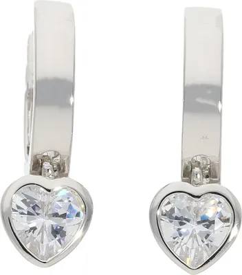 Produktbild von Creolen SIlber 925 Zirkonia Weiß Herz JL10-06-3794 JuwelmaLux