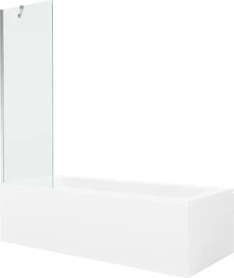 Produktbild von Mexen Vega rechteckige Badewanne 170 x 70 cm mit Verkleidung und 1-flügliger Duschabtrennung 60 cm, transparent, chrom - 5501170