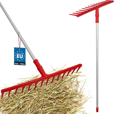 Immagine prodotto di KOTARBAU® Rastrello da Giardino Plastica 54 cm Rastrello per Foglie Extra-Click 14 Denti con Manico in Alluminio 130 cm Leggero Ergonomico