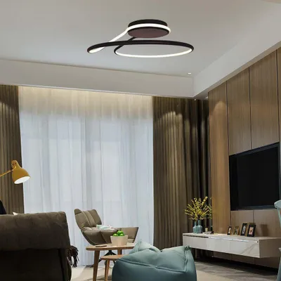 Obrázok produktu pre Stropné svietidlo LED, kov, čierne, TRIAC stmievateľné, D 53 cm