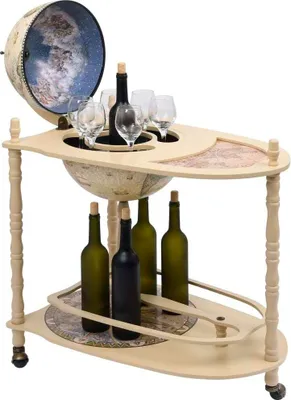 Obrázok produktu pre vidaXL Globe Bar Table Eucalyptus Wood Green Voľne stojaci