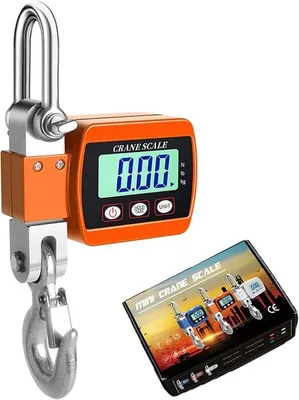 Obrázek produktu pro Elektronická průmyslová váha pro jeřáby s přesným senzorem, 500 kg, mini přenosná LCD váha s hákem, váha pro měření tahu, digitální váha