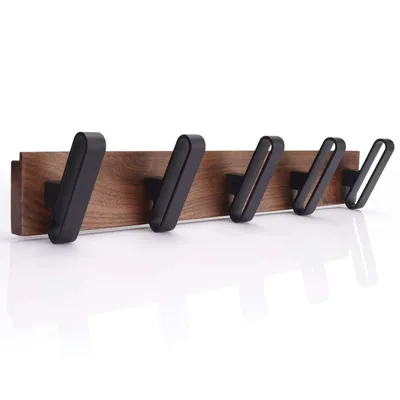 Produktbild von TECBULL® Wand Garderobe Walnussholz Deluxe, Exklusive Garderobenleiste