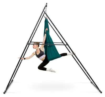 Productafbeelding van Aerial Yoga Frame Opvouwbaar - Groen 6 Meter Hangmat - 200 Kg Draagvermogen - Staal - Voor Thuis En Studio