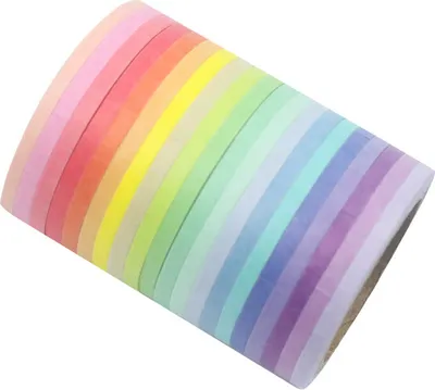 Produktbild von INF 20 Rollen Washi Tape Set, 3mm Dekoratives farbiges Papierklebeband