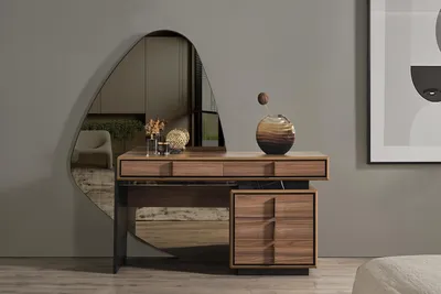 Produktbild von Sypialnia toaletka konsole kredens brązowy nowoczesny design kompletne drewno
