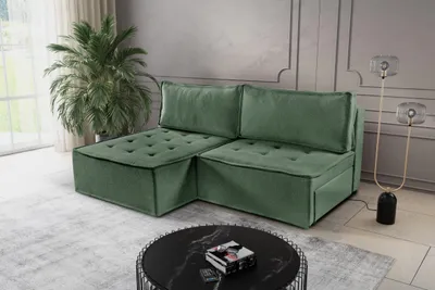 Produktbild von Kaiser Möbel Bohoo Mini modernes Ecksofa mit Schlaffunktion Hellgrün Links