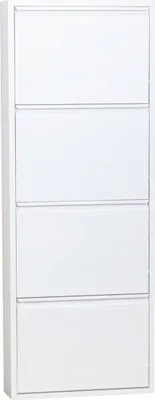 Produktbild von Pisa Schuhschrank mit 4 Klappen/ Türen in Metall weiss. Fertig montiert geliefert.