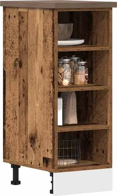 Produktbild von "2026 Promotion" Buffetschrank Küche, Unterschrank, Riga Altholz-Optik 30x44,5x81,5 cm Holzwerkstoff - Mehrzweckschrank CC31362