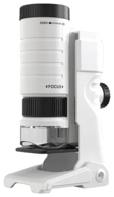 Immagine prodotto di Verk 09222 Microscopio per cellulari - clip con illuminazione LED e UV, ingrandimento 60x - 200x