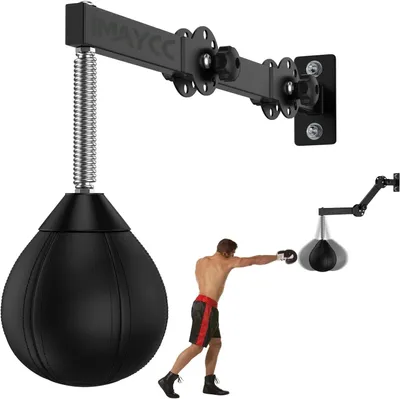 Image de Sac de frappe pour l'entraînement de la vitesse et des réflexes - Avec système de suspension - Noir
