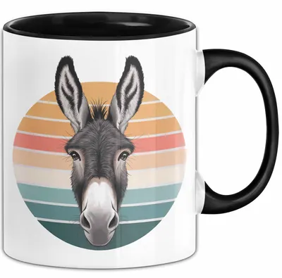 Produktbild von Eselbauer Esel Tier Tasse Geschenk Lustige Geschenkidee Spruch (Schwarz)