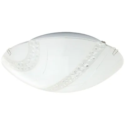Zdjęcie produktu dla Lampa sufitowa LED, przezroczyste kryształy, satynowane szkło, D 30 cm