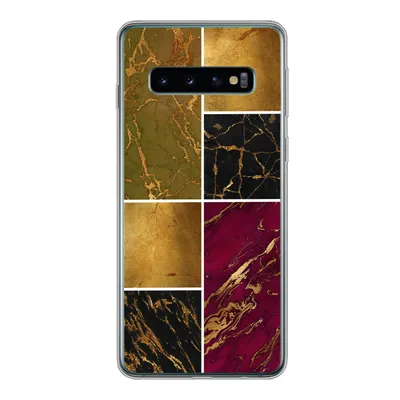 Produktbild von MuchoWow® Handyhülle Schutzhülle Hülle für Samsung Galaxy S10 Marmor - Gold - Schwarz - Rosa Silikon Softcase Handy Hülle - Handytasche
