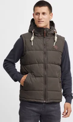 Produktbild von SOLID SDDry Weste Herren Weste Steppweste Outdoor Weste mit Kapuze Stehkragen Eingrifftaschen Baumwollmischung Regular fit