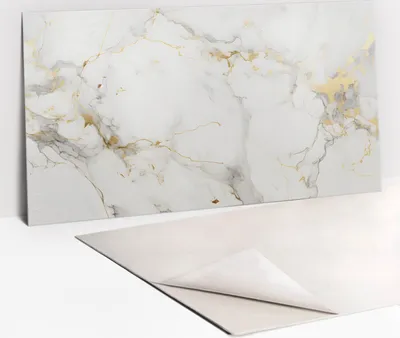 Produktbild von PVC-Wandschutz für die Küche - Stilvoller Schutz für Ihre Wände 100 x 50 Elegantes Marmor und Gold
