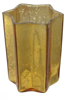 Produktbild von Glas-Teelicht Stern 10cm. Teelichtglas Windlicht verspiegelt Gold