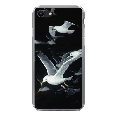 Produktbild von MuchoWow® Handyhülle Schutzhülle Hülle für iPhone 8 Vogel - Schwarz - Schwarm Silikon Softcase Handy Hülle - Schutzhaube