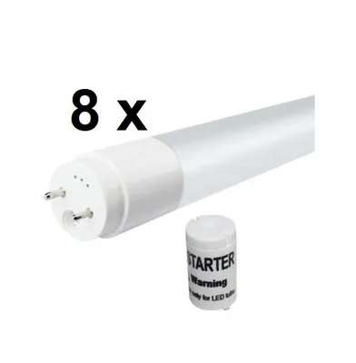 Produktbild von 8 x 60 cm LED-Röhre T8 / G13, 8 Watt , 300° Ausstrahlung, 1100 Lumen, Lichtfarbe Tageslichtweiß / Kaltweiß 6000K, ersetzt 18 Watt Leuchtstoffröhre