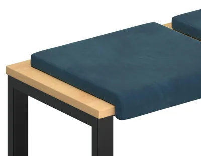 Image de vidaXL : 2 coussins de sol en velours, couleur bleu, profondeur 35 cm