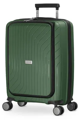 Image de HAUPTSTADTKOFFER TXL - Valise pour ordinateur portable, valise légère à main avec sacoche pour ordinateur portable Bagage de bord 55x40x23 cm, trolley business 4 roues Hand Luggage TSA 40L,Vert foncé