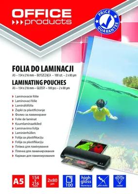 Obrázek produktu pro Laminovací fólie A5 lesklá 2x80 mikronů 100 kusů