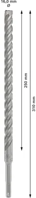 Produktbild von PRO SDS plus-5X Hammerbohrer, 16 x 250 x 310 mm