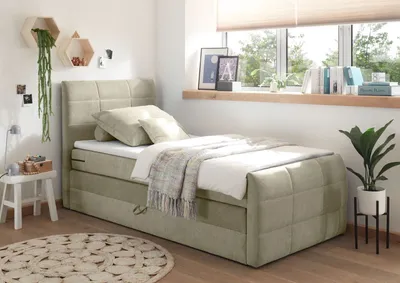 Produktbild von Kuba Boxspringbett 120x200cm Schlamm inkl. Bettkasten, Ausführung:Variante 2
