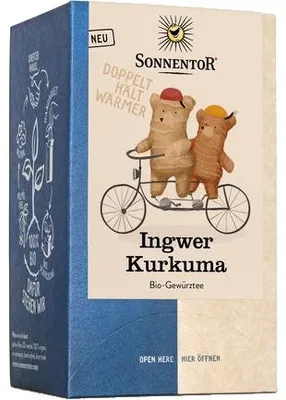Productafbeelding van Sonnentor 02571, Thee-mengsel, 32,4 g, Zwarte peper, Venkel, Gember, Kurkuma, 1 stuk, Kartonnen doos