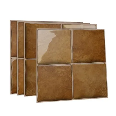 Produktbild von Wandpaneel Selbstklebend, 24 Stück Wandtapete, PVC Wandaufkleber Wasserdicht 15x15cm Wall Panel für Wohnzimmer, Küche, Badezimmer, Braun