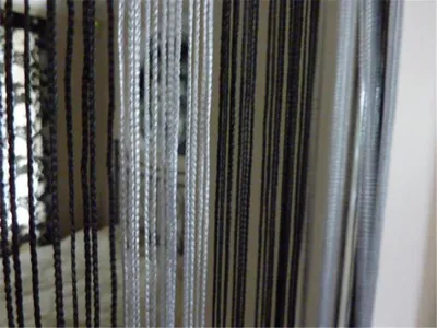 Fadengardine Tautropfen Schwarz/Silbergrau 90x240 cm