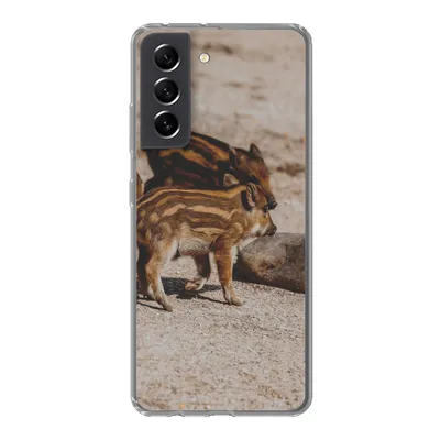 Produktbild von MuchoWow® Handyhülle Schutzhülle Hülle für Samsung Galaxy S21 FE Baby - Wildschweine - Wild Silikon Softcase Handy Hülle - Mobiltelefonhülle