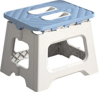 Produktbild von Famanu Klapphocker 9 Zoll - Robuster Kunststoff mit tragbarem Handgriff - Blau