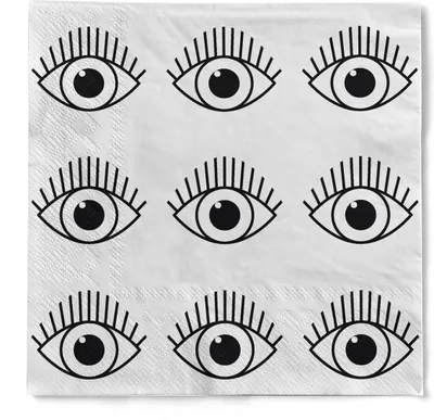 Produktbild von HAPPY PAPER Serviette "Eyes" in Schwarz aus Tissue 33 x 33 cm, 20 Stück