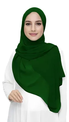 Produktbild von Damen Muslim Chiffon Hijab Kopftuch Smaragdgrün 180x75cm