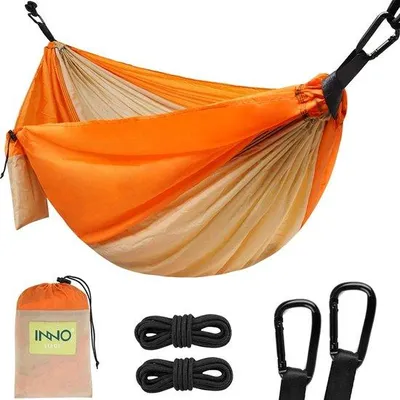 Produktbild von Famanu Campinghängematte mit 2 Baumriemen - leicht und kompakt (orange)