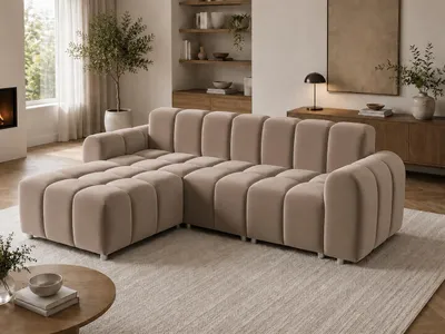 Obrázek produktu pro FURMEB 24, elegantní rohová pohovka MILO, levá strana, rozměry 255 x 170 cm, potah Magic Velvet, barva 2206